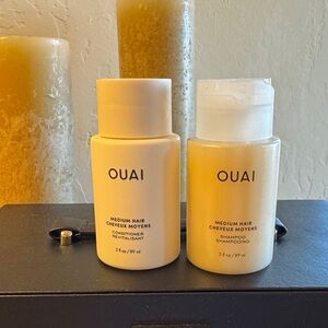 OUAI Medium Hair Shampoo and Conditioner Duo in Cream travel 3oz each